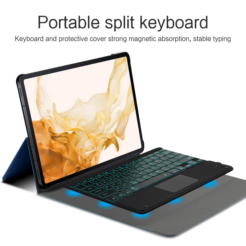 Capa Protetora para Tablet Proteção para Teclado para Samsung Galaxy Tab Sfe de 12.4 2023 Mais Splus 10. Tsm-t733 x - Imagem 3