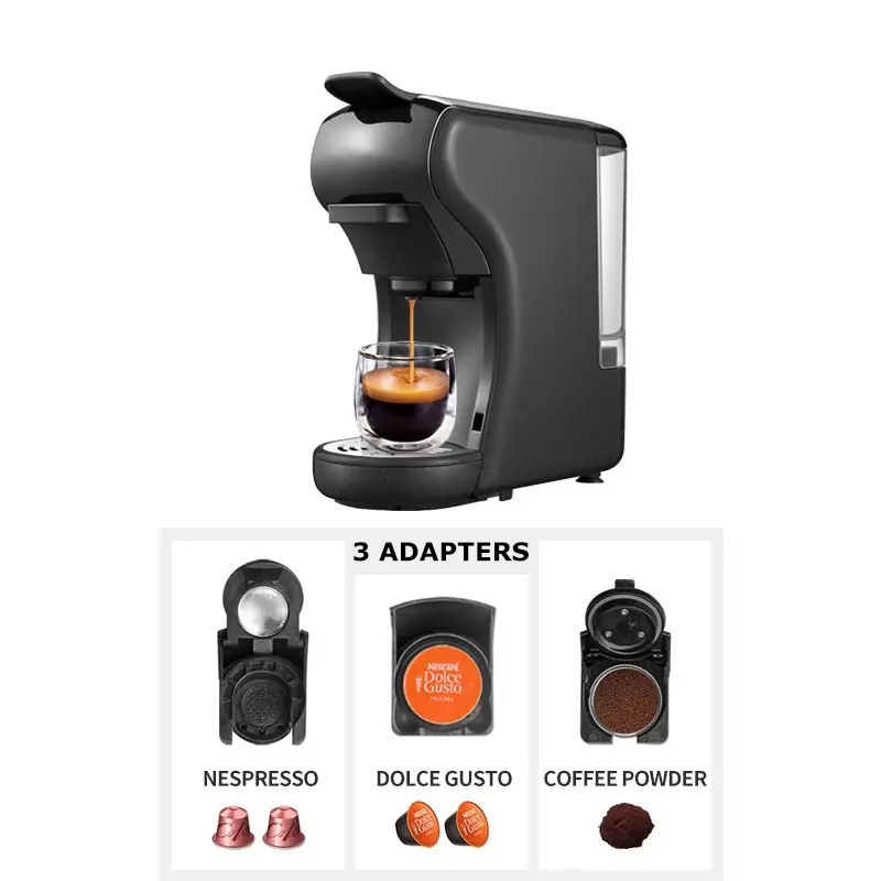 Cafetières à Capsules,19 Bar，Machine à Café à Capsules de Café Espresso 5  en 1 pour Nespresso Original/Dolce GustoPods-nouvelle