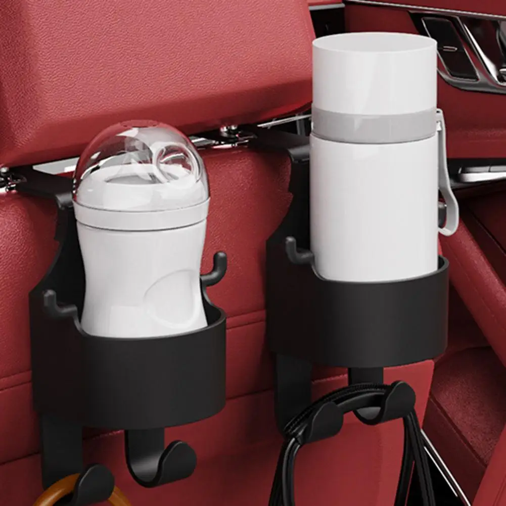 Backseat Water Cup Holder Capacity Car Storage Box Car Water Cup Holder Expander with Hooks Adjustable Base Great for Backseat
