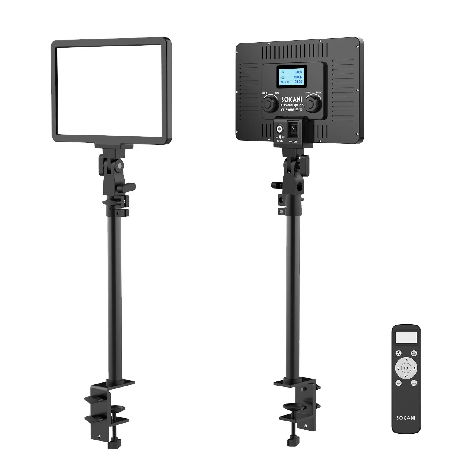 Sokani P25 Dimmable LED Video Light Panel Fill Lamp For E-sports Live Stream Photo Studio Video Calls Zoom Meetings Lamp 2