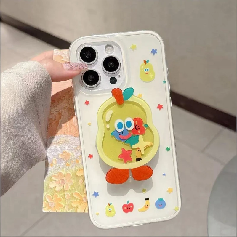 Cartoon Fruit Grip Tok Holder Phone Case
