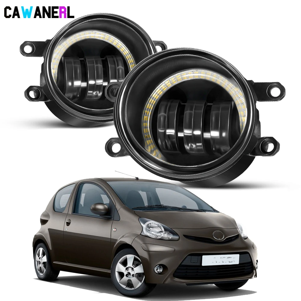 2 X 30w Fog Light Assembly Angel Eye Drl For Toyota Aygo (_b1_) 2005 ...