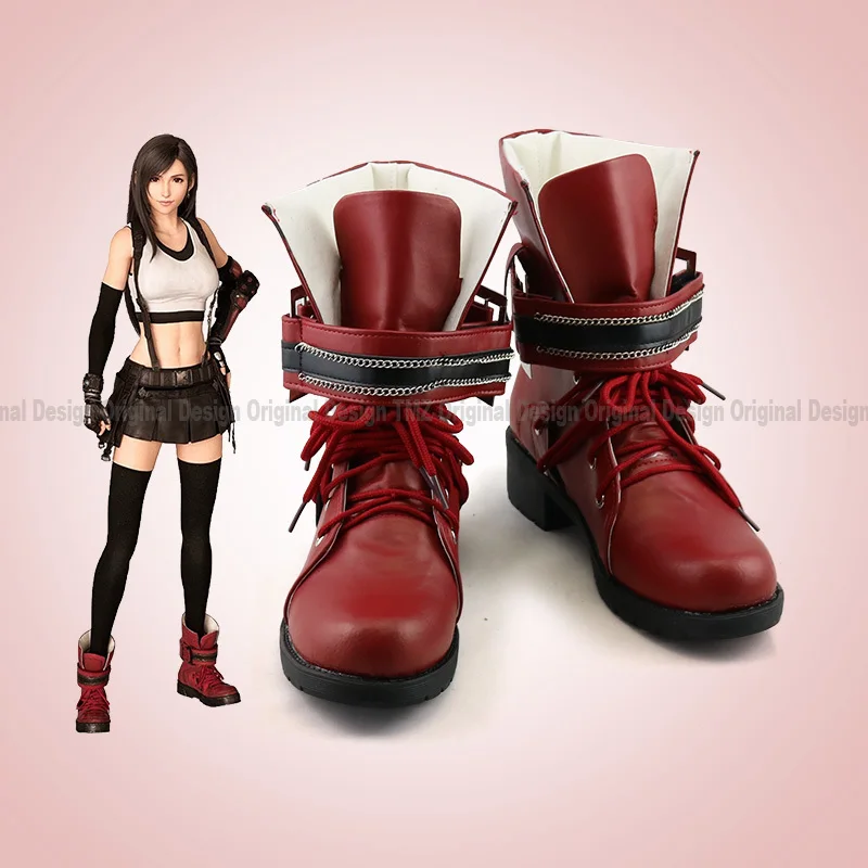

Final Fantasy VII FF 7 Tifa Lockhart Characters Anime Shoe Costume Prop Cosplay Shoes Boots