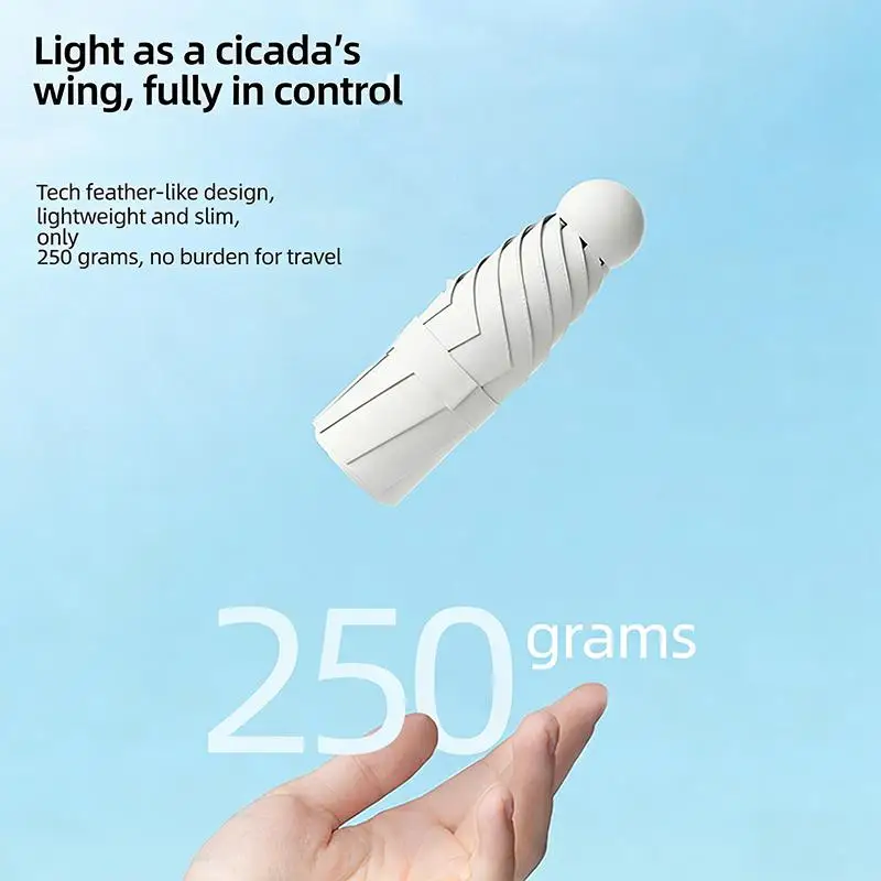 Compact Double Layer Capsule Umbrella with UPF50+ Sun Protection - Portable Mini UV Shield