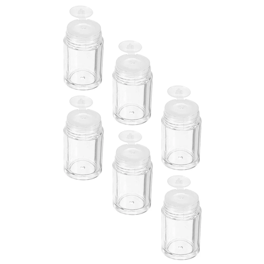 6 Pcs Sifter Jars Plastic Container Cosmetics Holder Small Powder Containers Miss hexagonal pen holder stationery organizer cosmetics case desktop plastic containers