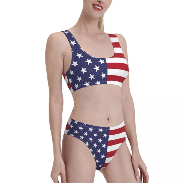 United States USA Flag Summer Bikini Sets Two Piece Swimsuit