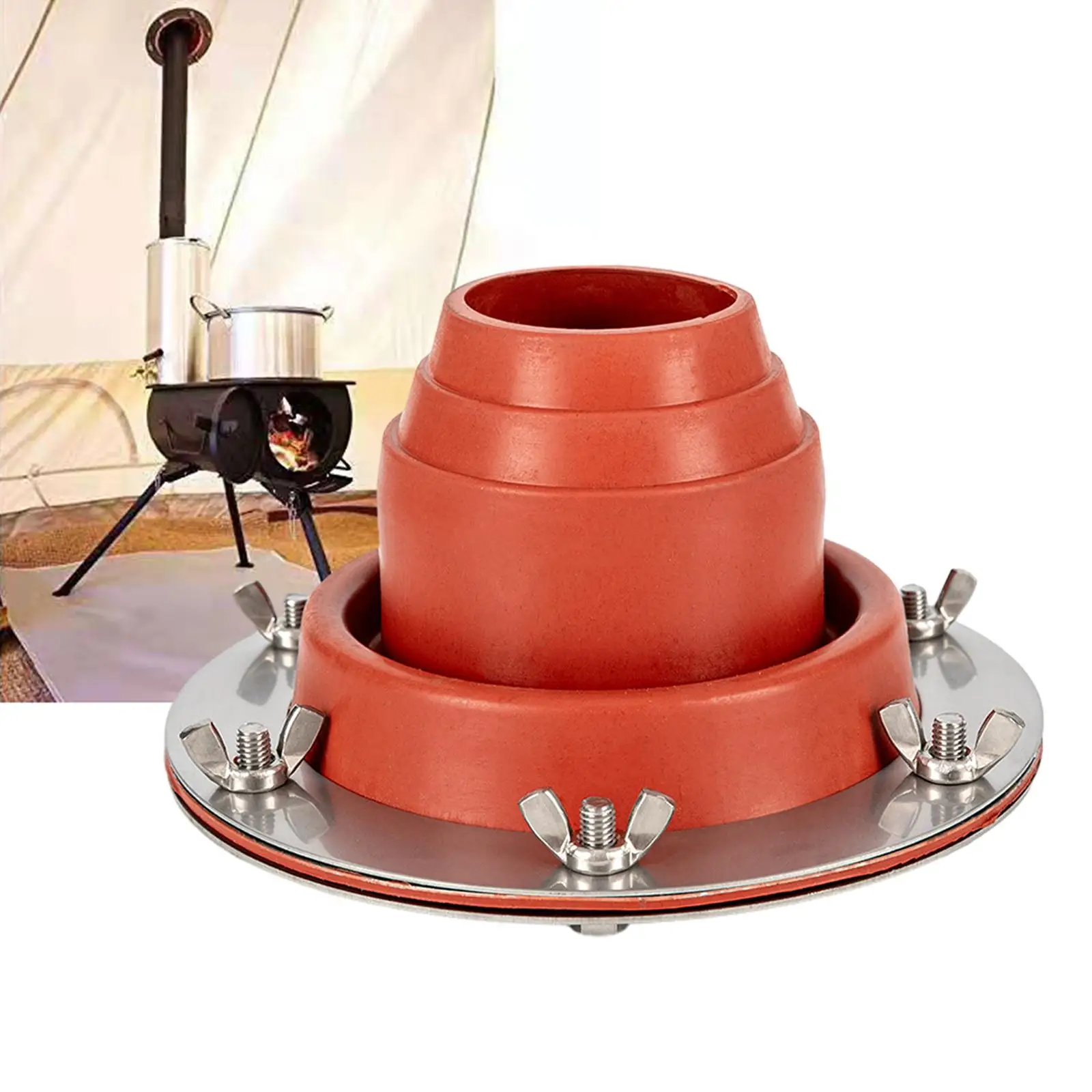 

Tent Stove Jack Accessories Fire Resistant Pipe Vent Fireproof Protection Ring for Tent Hot Stove Backpacking Outdoor Camping