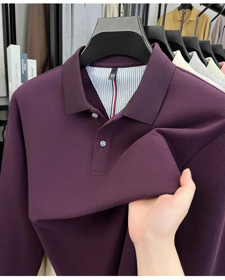 Men’s long sleeve cotton shirt for golf casual style