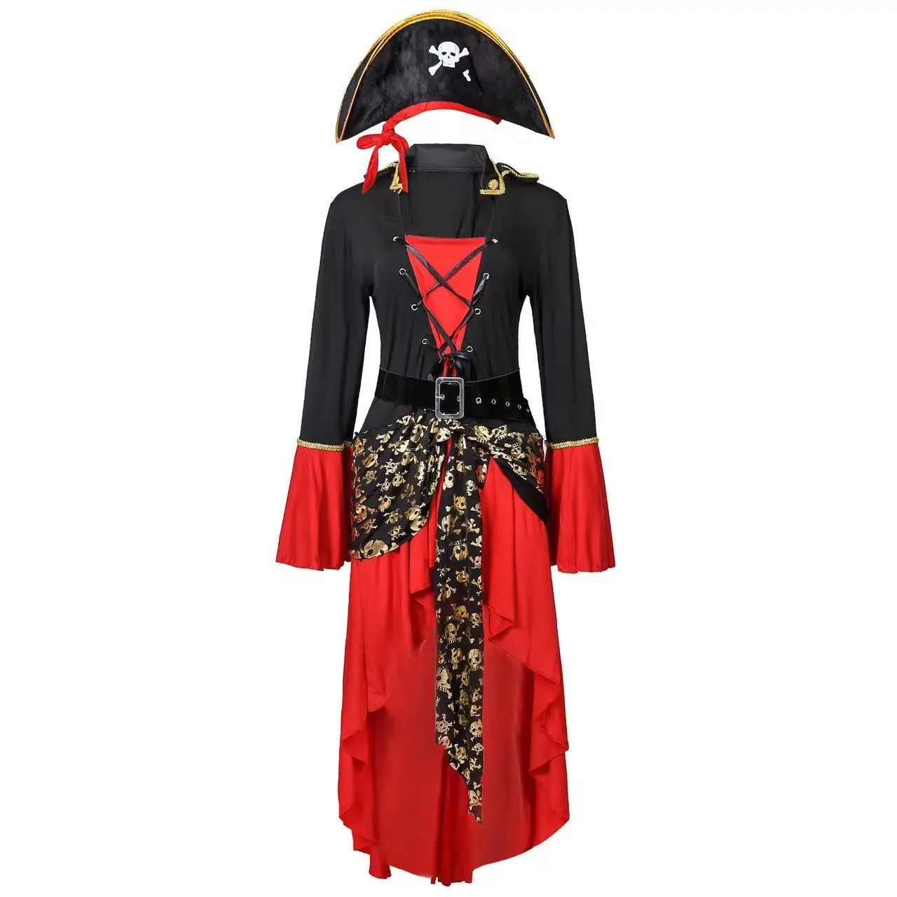  Lfzhjzc Disfraz de pirata de talla grande para mujer, vestido  pirata favorecedor y ajustado a la forma, disfraz de Halloween, talla  normal y grande (color A, talla: mediano) : Ropa, Zapatos