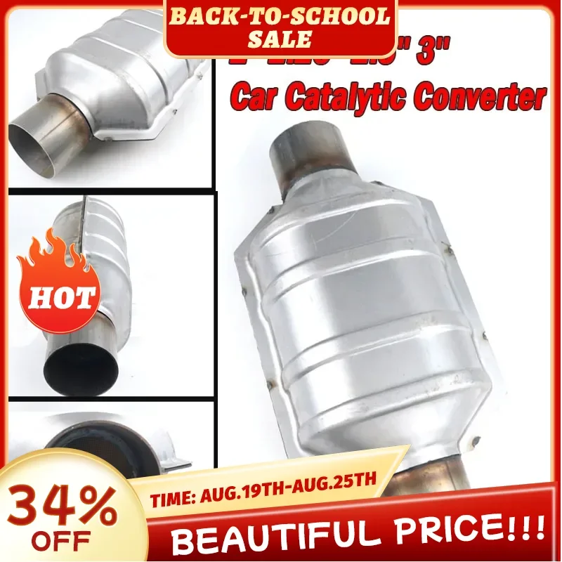 2/2.25/2.5/3 inch Universal EURO 1 Catalytic Converter 400 Cells High Flow Muffler Round Stainless Steel Car Engine Accessorie catalytic converter
