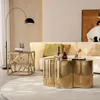 Modern Gold Stainless Coffee Table,Stainless Steel Small Cloud Fashion Design Accent Table End Table for Living Room Bedroom 5