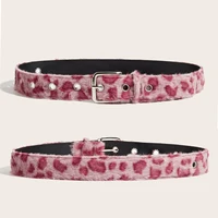 Gothic Y2K Women Belts Fashion Artificial Vivid Animal Fur Waistband Ladies Hip hop Punk Accessories Pink Jeans Waistband winter - Image 4