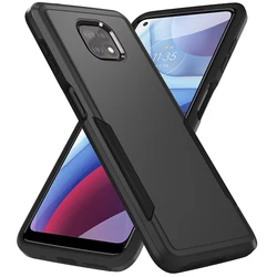 Fashion Shockproof Dual-Layer Hybrid Armor Phone Case for G Power 2021 (Black)