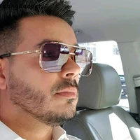 Lunettes de soleil dégradées pour hommes, grandes lunettes de soleil à monture métallique pour femmes 2