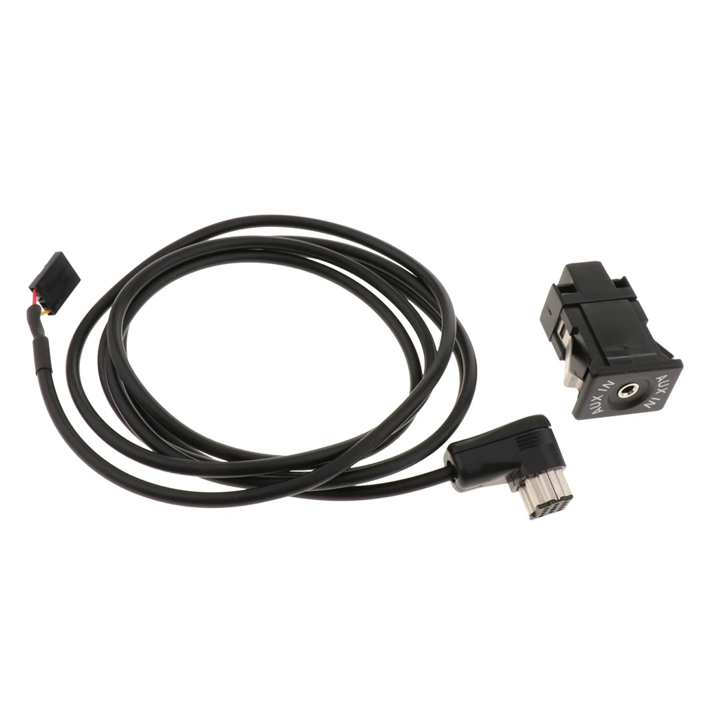 Car USB AUX Switch Socket with Wire Harness Cable Adapter for
