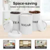 3Pcs Kitchen Storage Jars Tea Coffee Sugar Canister Set with Lid Metal Food Storage Containers Kitchen Sealed Cans Organizer 6