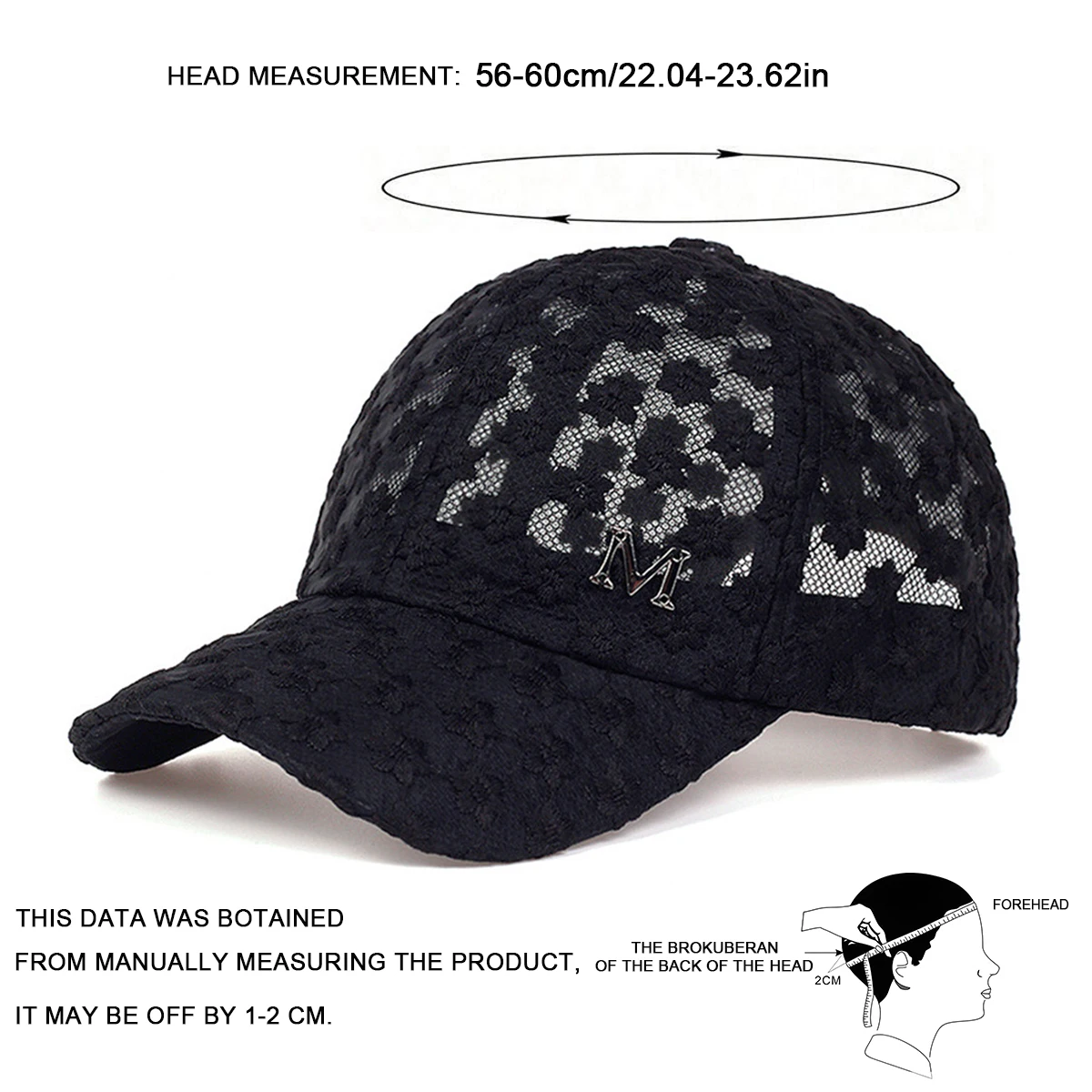 Unisex M Label Spitze Atmungsaktive Baseball Net Caps Hip Hop Cap Frühling Sommer Outdoor Einstellbare Casual Hüte Sonnenschutz Hut – Detail 7