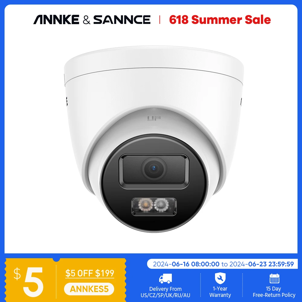 

Annke 12MP HD IP камера безопасности Poe 6K двойная светильник аудио фиксированная пуля камера Обнаружение человеческого автомобиля 256G SD хранилище ONVIF IP67