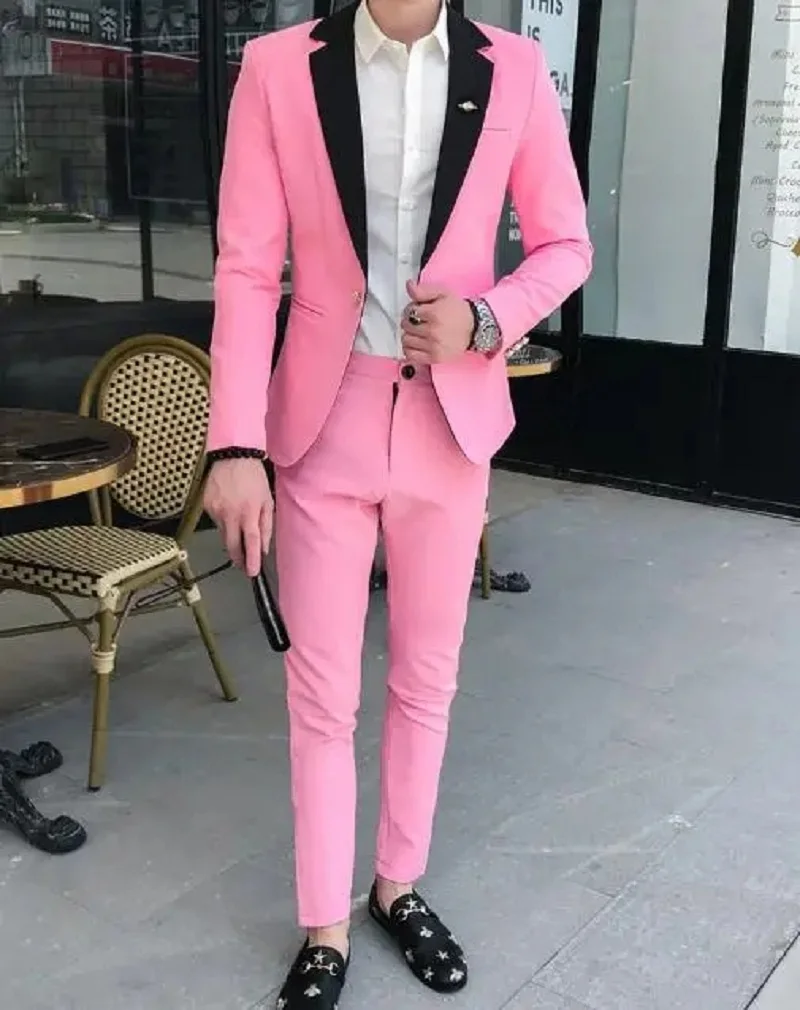 Sky blue 2 Pieces Groom Tuxedos Groomsmen One Button Black Shawl Lapel Best Man Suit Wedding Mens Blazer (Jacket +Pants)