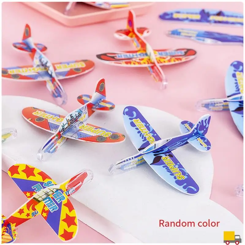 Hand Throw Flying Glider Planes Foam Airplane Game Toys For Kid Birthday Party Favors Baby Shower Pinata Fillers Easy Install