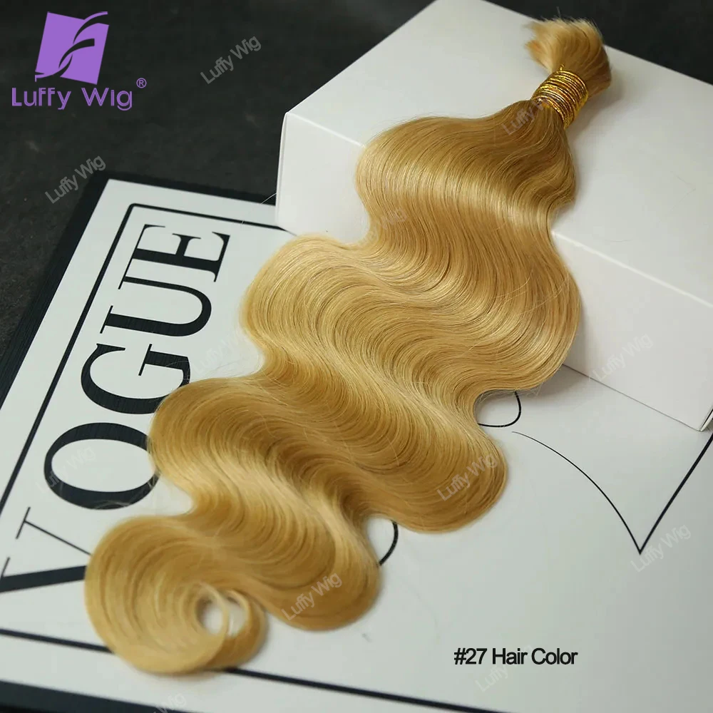 Body Wave Bulk Human Hair For Braiding Burmese Remy Double Drawn Hair Bundles Boho Box Braids No Weft Hair Extensions Luffy 5