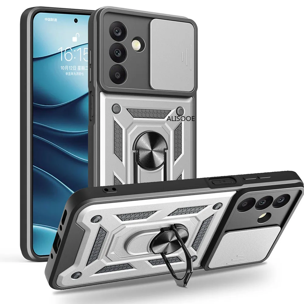 Slide Camera Armor Cover with Magnetic Ring Stand and Enhanced Protection