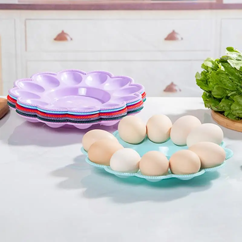 3Pcs Dish Egg Tray Plastic Food Container Eggs Practical Household Festival Multi-grids Plate Chicken Holders Egg Holder