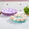 3Pcs Tray 24x3cm Random Color Practical Household Multi grids Plate Holder Storage ganizer Plastic Food Container Easter 1