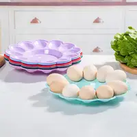 3Pcs Tray 24x3cm Random Color Practical Household Multi grids Plate Holder Storage ganizer Plastic Food Container Easter 1