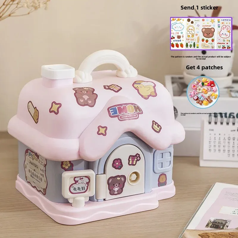 Children's Money Box Creative Cartoon Cute Little House Easy Access Large Capacity Storage Toy for Girls Saving Money