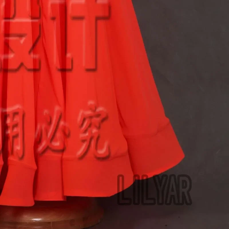 Adult children orange slim ballroom dance dress standard skirt competition dress costumes performing