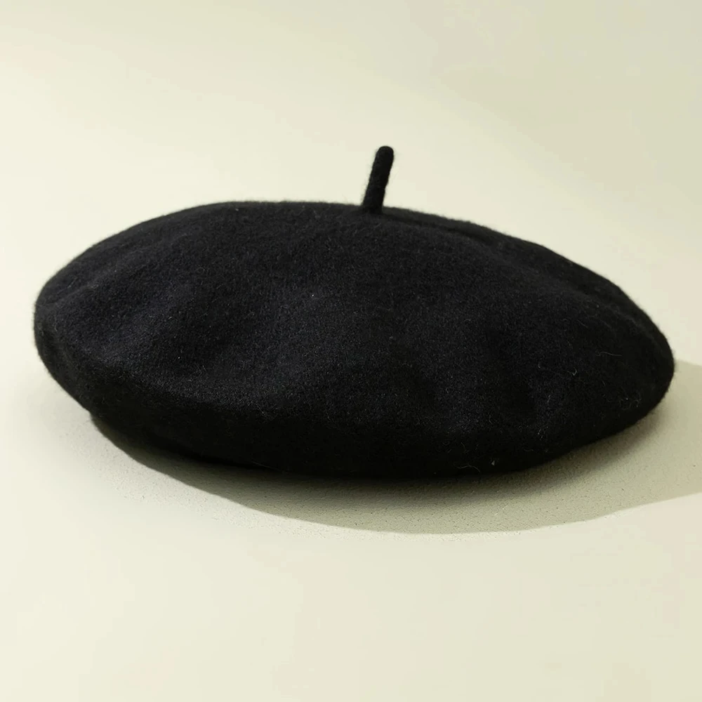 Women Berets Imitation Cashmere Woolen Autumn and Winter Japanese Painter Hats Fashionable Temperament Solid Color Casual Hat