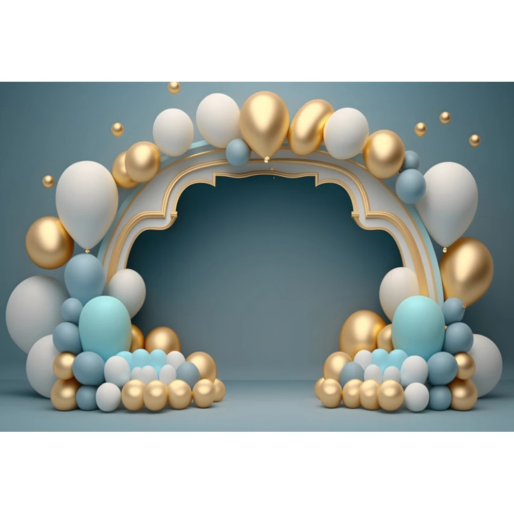 Mateju Sfondo ad Arco per Matrimonio in Tessuto Elastico, Copertura dell'Arco Tinta Unita, Sfondo Fotografia, Decorazione per Feste di Compleanno, Cerimonie, Baby Shower (6.6x3.3 FT,Azzurro