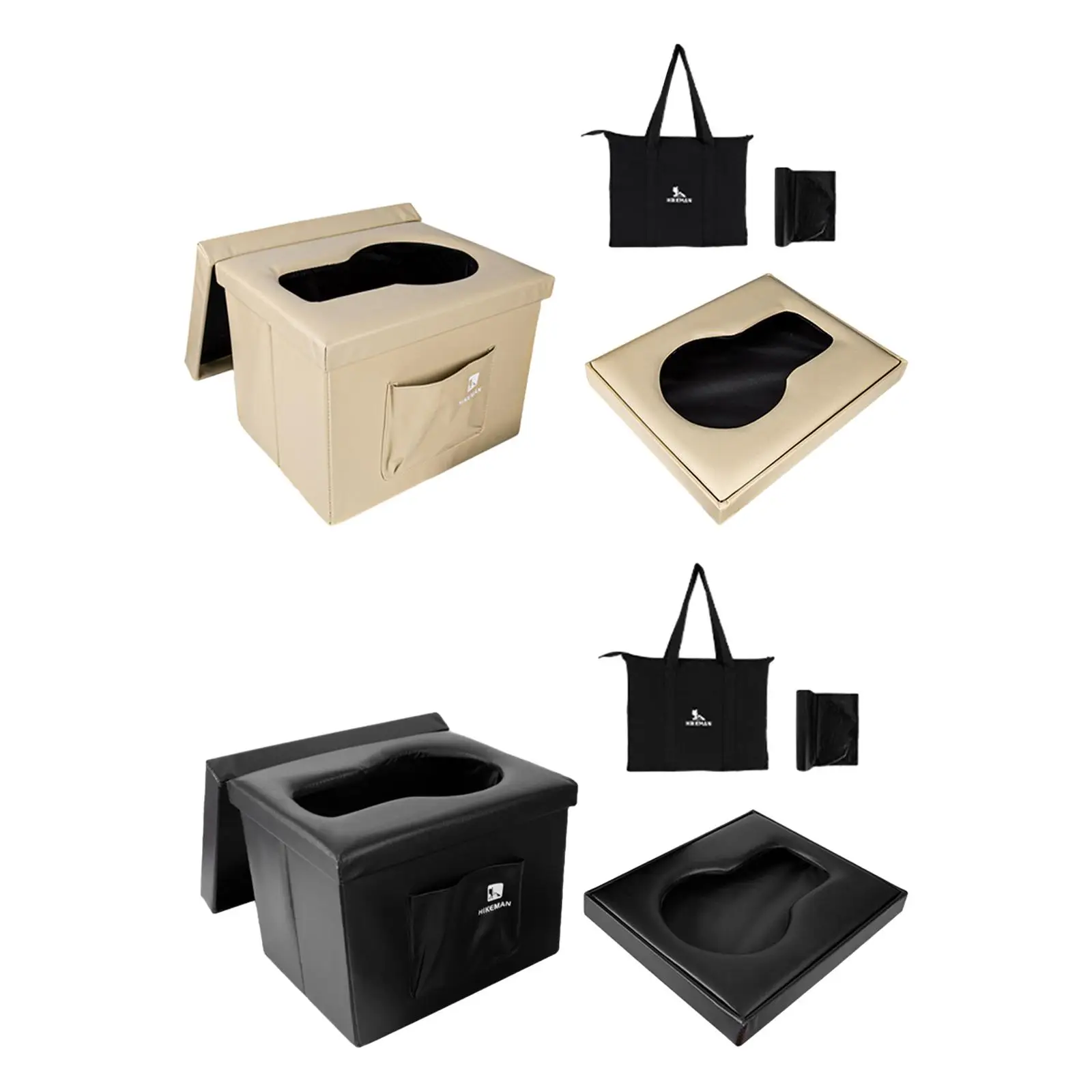 

Portable Folding Toilet Folded Multipurpose with Cover Durable Waterproof Commode for Car Driving Home Beach Camping Long Trips