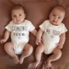 Twin Baby Boys and Girls Clothes Cotton Onesies “Coming Soon and Me Too” Beautiful Cute Infant Bodysuit Pregnancy Announcement 1