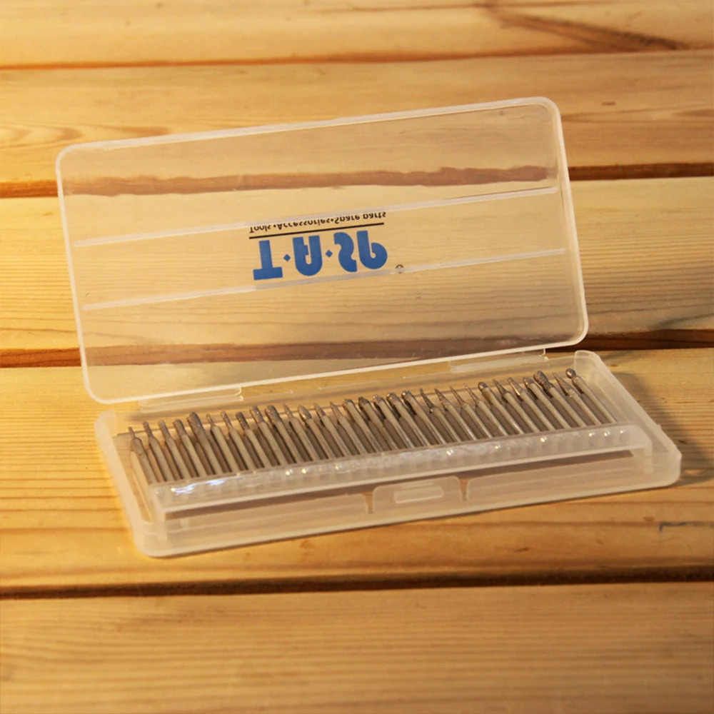 Set Di Punte Rotanti Diamantate Da 30 Pezzi Per Dremel Tool 3Mm (1/8 ") Shank Mini Drill Accessori Per Intaglio Dell'Incisione Del Diyer