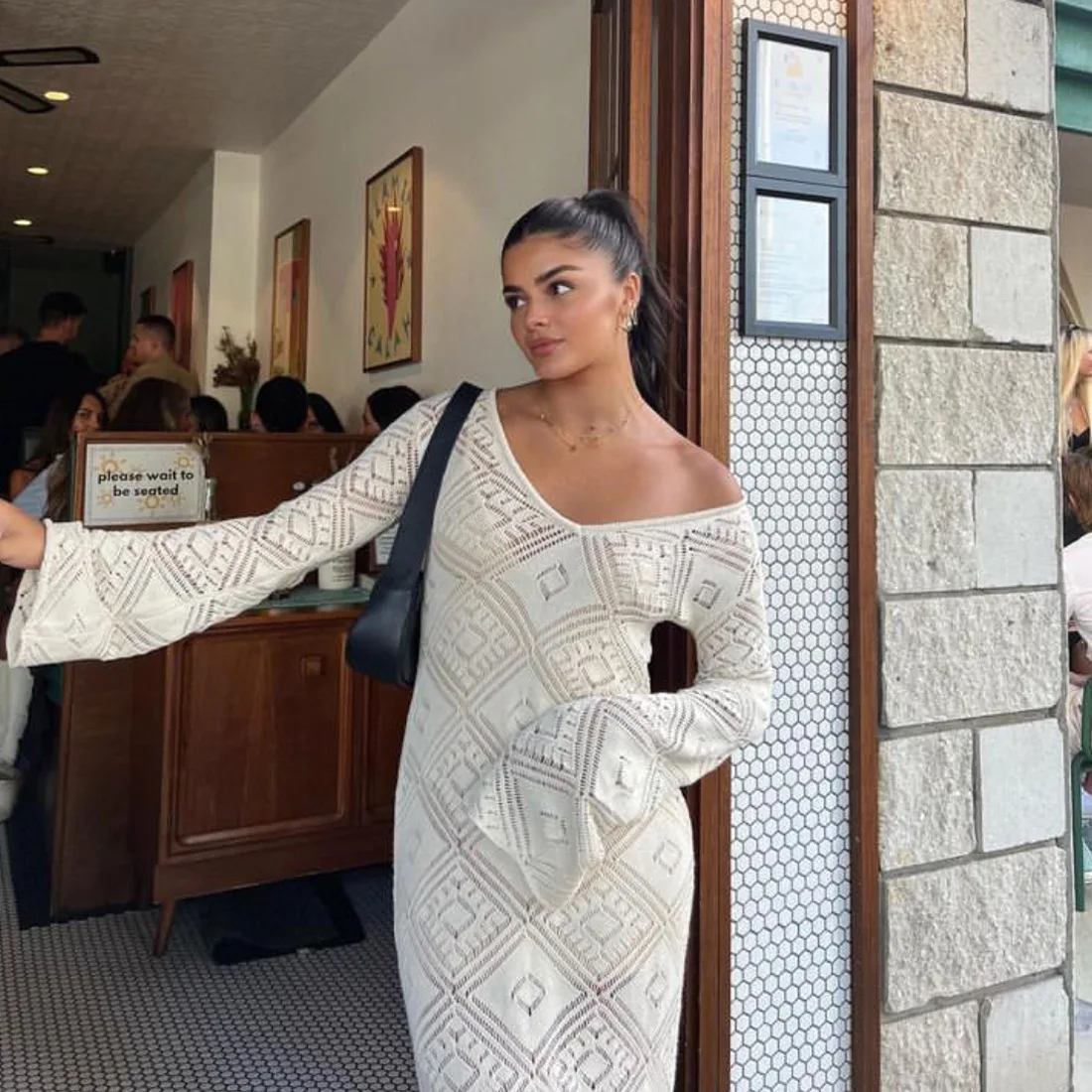 See-Through Loose Dress Flared Sleeve For Women Backless Hollow Out Holiday Beach Outfits V-Neck Pullover Maxi Dress 2025 11 See-Through Loose Dress Flared Sleeve For Women Backless Hollow Out Holiday Beach Outfits V-Neck Pullover Maxi Dress 2025