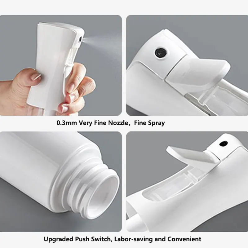 High Pressure Continuous Mist Spray Bottle for Hair and Makeup (Multiple Size Options)