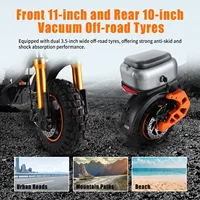 TWOFISH V5 MAX 1500W Scooter électrique adulte 48V 18AH batterie 45 Km/h vitesse 11 pouces tout-terrain pneu double frein à disque e-scooter 4