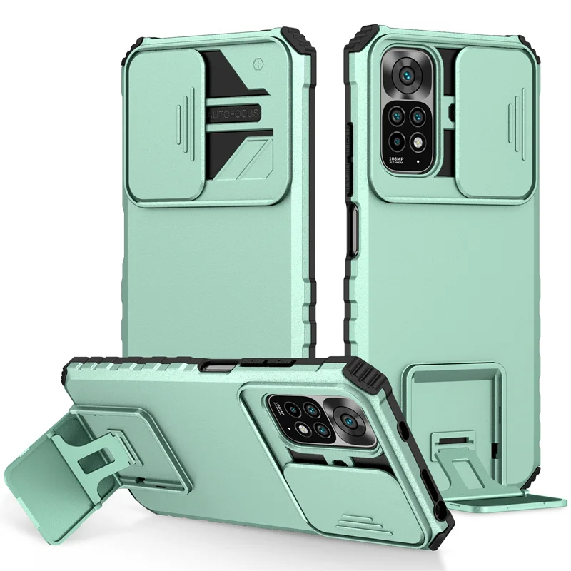 Heavy-Duty Shockproof Stand Holder Case with Camera Protection for Xiaomi Redmi Note Series