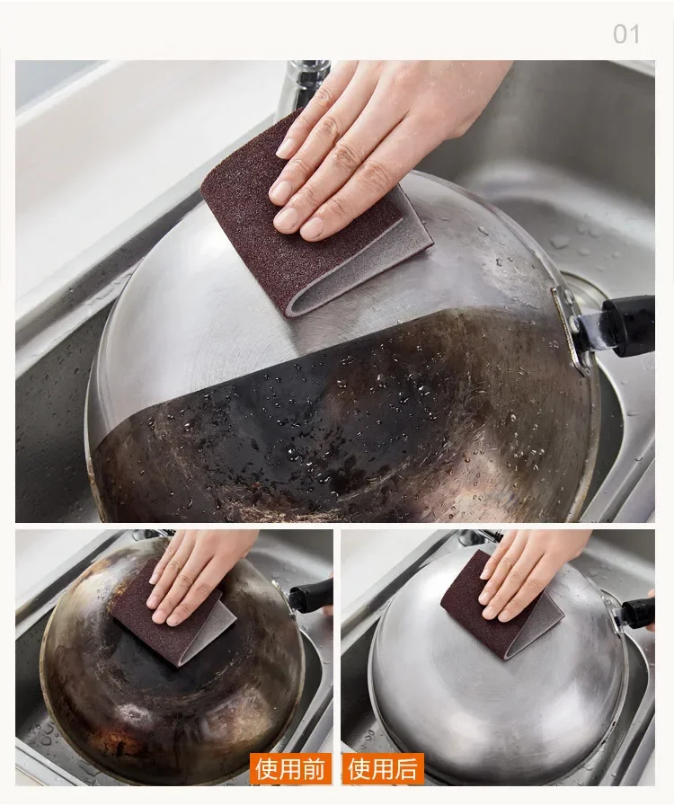 Magic Useful Things for Kitchen Gadgets Melamine Sponge Silicon Carbide Scouring Pad Pot Wiping Household Cleaning Supplies Home