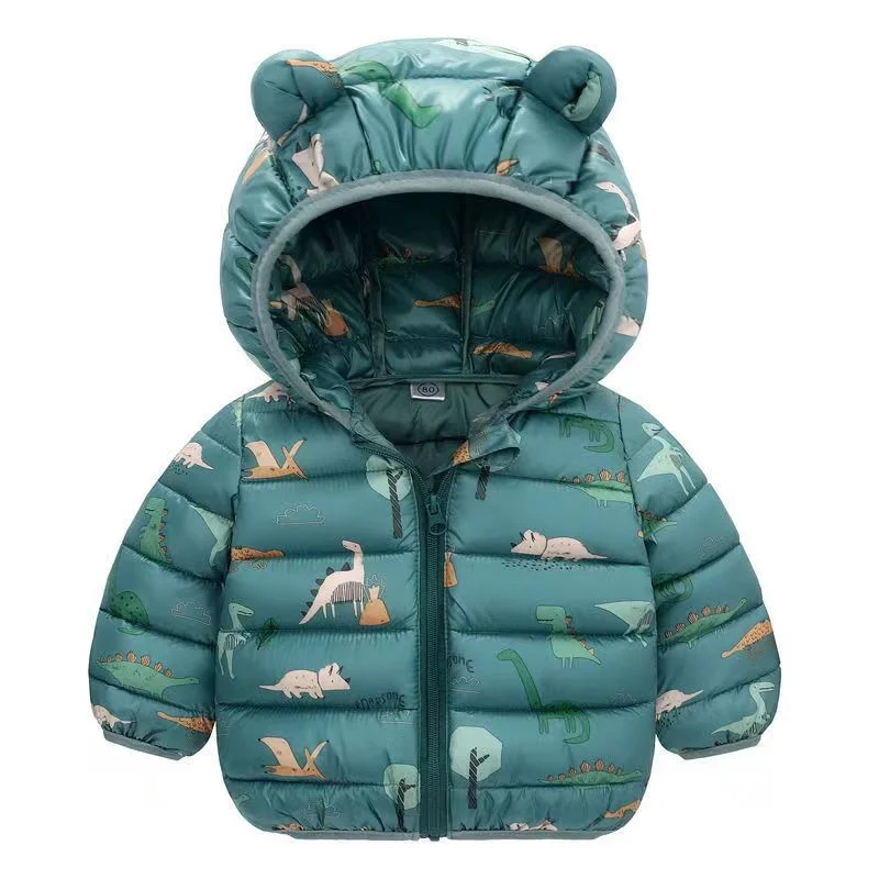 Kids Down Clothes Coats Baby Warm Hooded Down Jackets Girls Boys Cartoon Outerwear Children Fashion Overcoat Cute Top 1-5Y