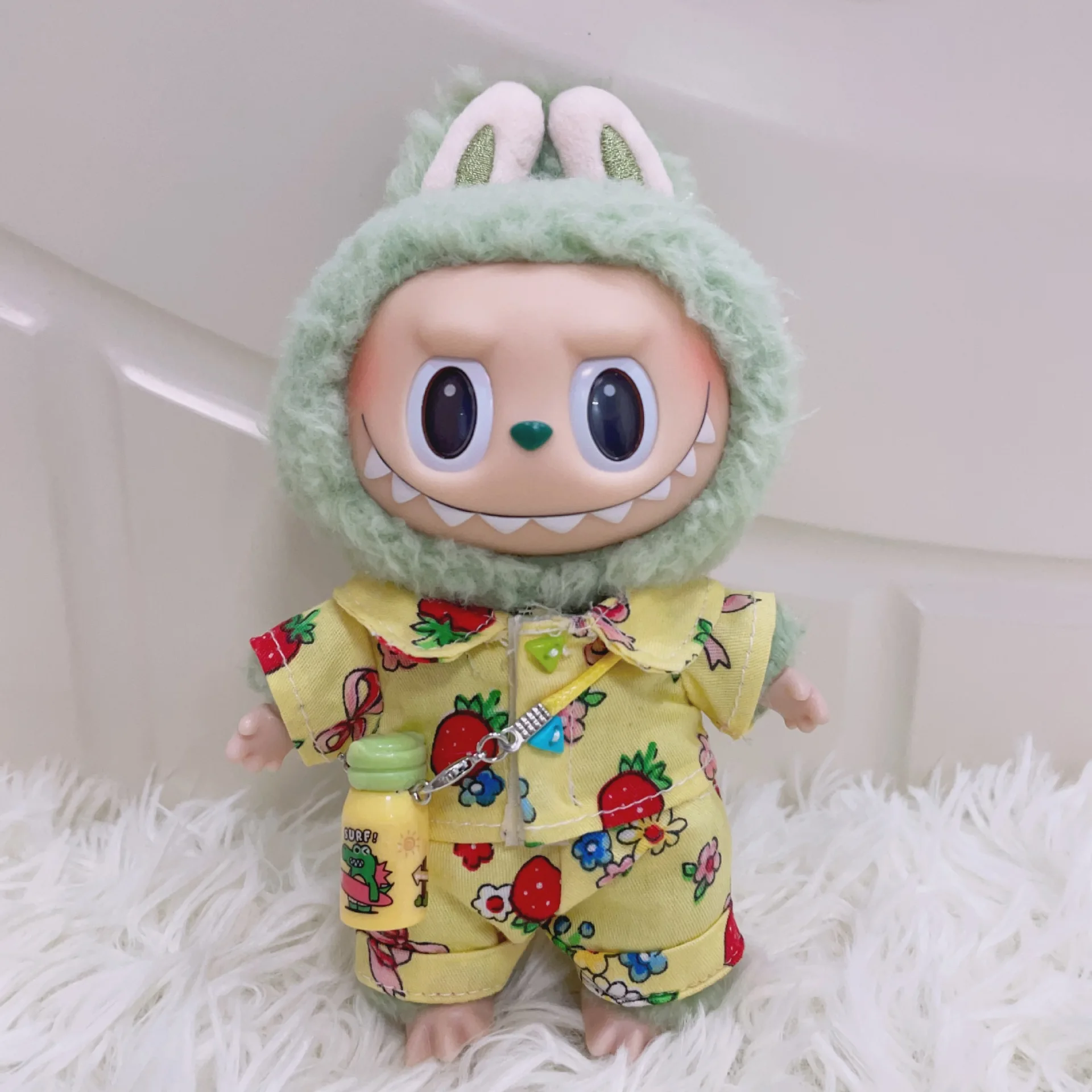Labubu 人形服イチゴフラワープリント衣装セット 15/17 センチ