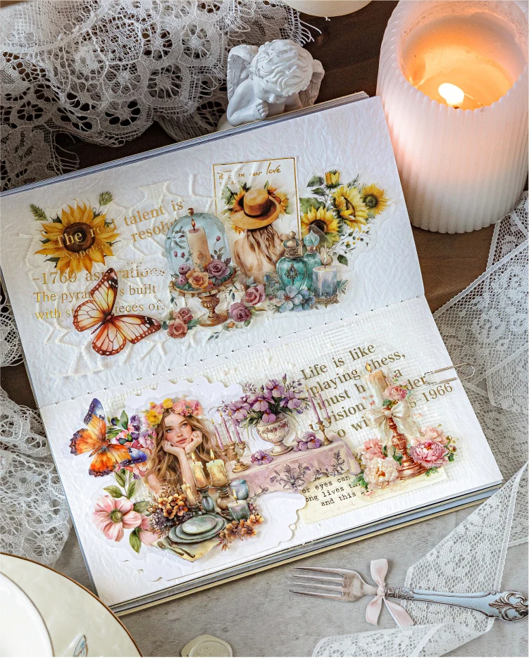 20 teile/paket Vintage PET material Aufkleber Dekorative diy Scrapbooking Materialien Kunst Collage Schreibwaren Ästhetik Aufkleber – Detail 18