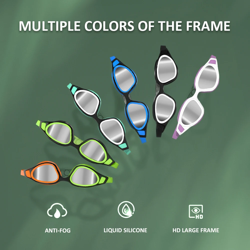 Professional Swimming Goggles Anti-fog UV Protection Lens Swimming Glasses for Men Waterproof Adjustable Swim Eyewear in Pool 2
