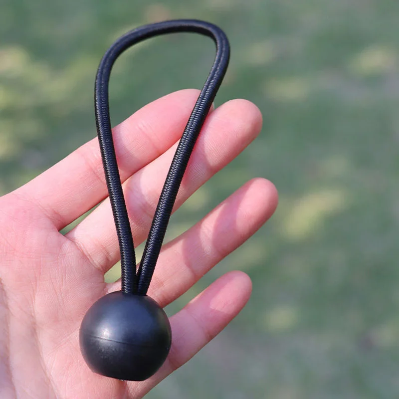 10/50pcs Black Bungee Balls Camping Gadgets Outdoor Elastics Rope Bungee Cord Outdoor Tent Stakes Rope Ball Tie Down