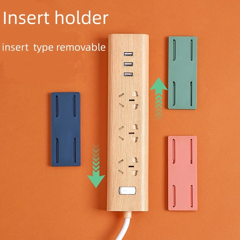Self Adhesive Desktop Socket Fixer Cable Power Strip Hold Wire Holder