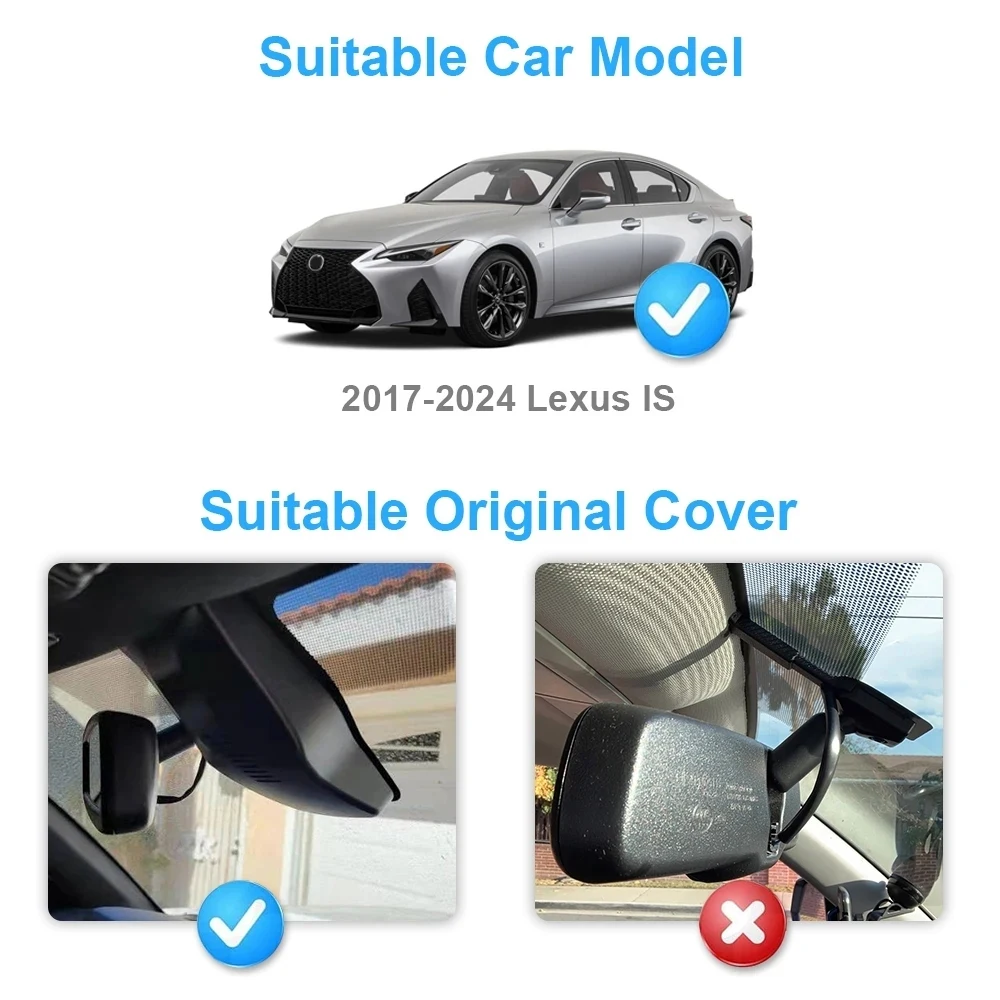 Fitcamx Dash Cam 4K Per Lexus IS 2017-2025 – Integrata Nello Specchietto, WiFi, 128GB - 2