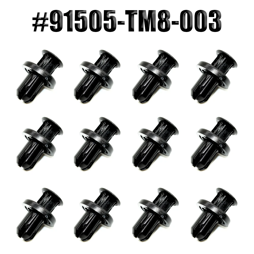 

For Honda For Acura 91505-TM8-003 Bumper Wheel Well Liner Nylon Push-Type Retainer Clips 12PCS Direct Replacement