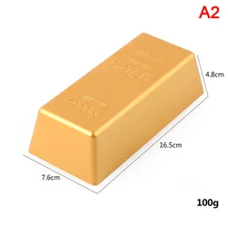 Gold Bar Simulation Paperweight for Home Decor and Creative Display (A2)